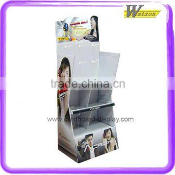 video shop hot sale cardboard display stand with plastic hook for earphone