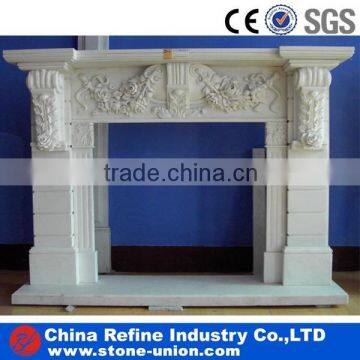 antique white stone freestanding electric fireplace surround