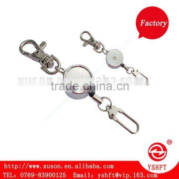 20MM chrome metal retractable badge reel with swivel metal buckles