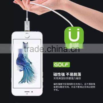 GOLF 1.2M Metal Maghetic USB2.0 Data and Charge Cable for Iphone 5/5s/se LED Light 2.4A Weave Cable for Iphone 5/5s/se photo-3