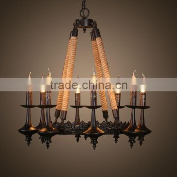 Chinese antique vintage rope design pendant light