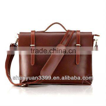 Top grade pu leather laptop bag hand crafted genuine men leather messenger bag,fashion vintage briefcase