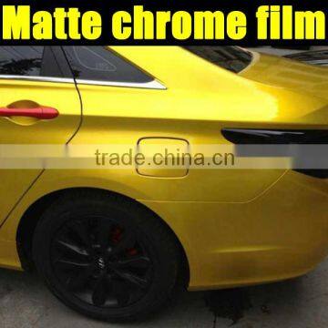 Newest Product ! Gold Matte Chrome Metallic Car Wrap Vinyl Film With Air Bubble Size:1.52*20m photo-5