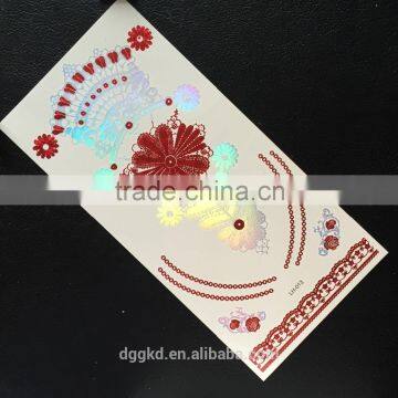 Hot New Design Tattoo Metallic Skin Jewelry Tattoo, Gold Flash Tattoo Sticker/gold Fake Tattoo
