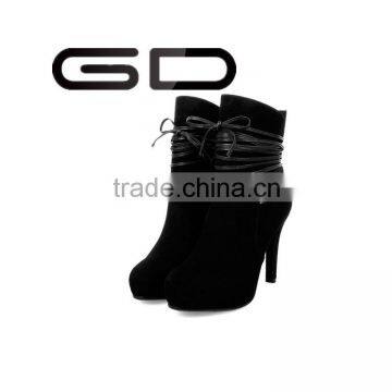 2015 Women Winter Shoes Cheap Snow Boots High Heel Boot In Black