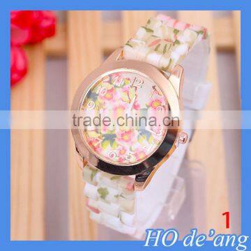 Hogift Factory 2015 New Design Silicone Flower watch