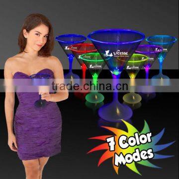 Party Favor Plastic Flashing Led Light up Martini Glass Cup photo-2