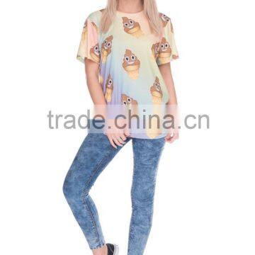 3D T Shirt Emoji Icecream Poop Print Custom Girls T Shirt Online Shopping photo-5