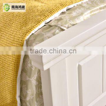 Stock Ivory White Vintage Style Modern Wooden MDF Double Bed photo-3