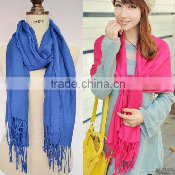 New trends pure color tassel fringle infinity winter scarf for girlfiriend gift