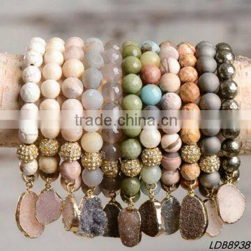 Druzy Bracelets Stone Beads Bracelets with Diamond                        
                                                Quality Choice