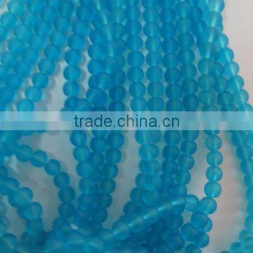 4mm transparent fluorescent color round glass beads YZ007