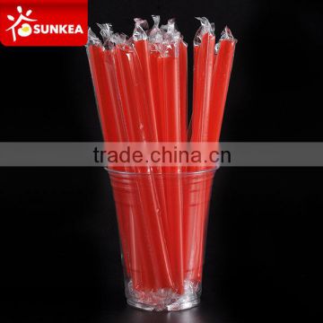 Red colors cold drink plastic straws