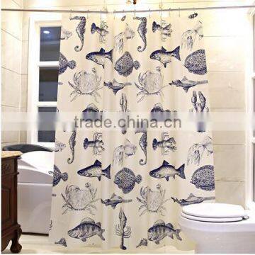 New Design Shower Curtain Anchor Printed, Hot Sale Classic Bathroom Wateproof Curtain photo-2