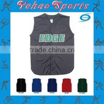 2015 new sleeveless embroidery baseball jerseys