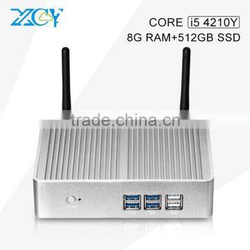 Cheapest X32-4210Y I5 fanless mini industrial pc low cost industrial pc With VGA Support WIN7/WIN8.1/Win10/Linux