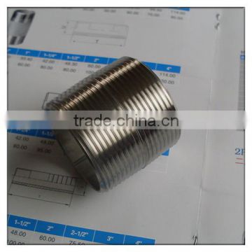 150LBS NPT Threaded Pipe Fitting 304 Close Taper Nipple 2"