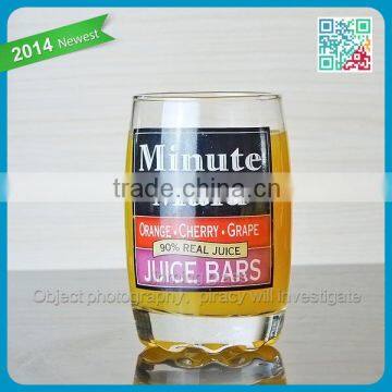 Hot Sale glass juice cup famous brand logo glass juice cup home use glass cup juice without handle