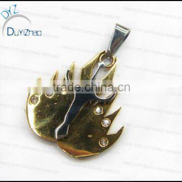 Hot sell big necklace pendant stainless steel gold tone charms and pendants jewelry