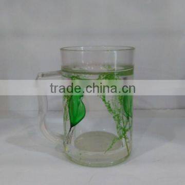 FDA certified promotional plastic double wall mug with liquid for kids HL from factory