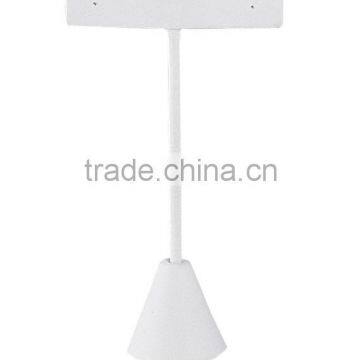 White Faux Leather Stand Earring Display