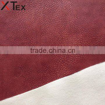 burgundy leather fabric wholesale, high quality embossed pu leather for antique furniture