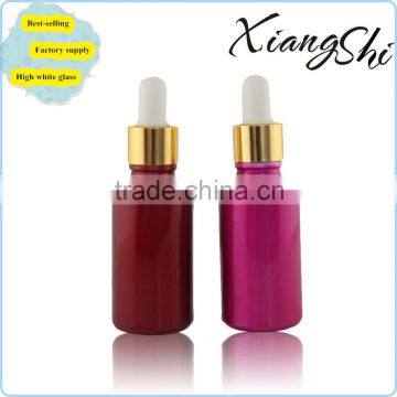 UV red/pink glass essential oil bottles