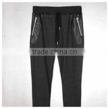 Women leather jogging pant Women leather sweatpant Women relaxed leather pant/Faux Leather Inset Sweatpants CCP035