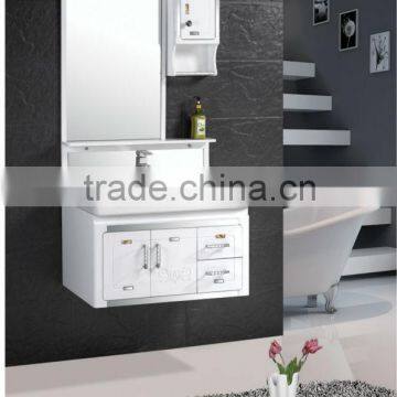 High quality bathroom pvc cabinet ceramic basin