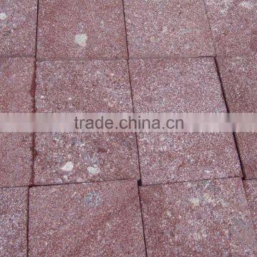 G699 flamed red porphyry for garden paving