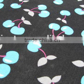 Blue Cherry Mesh Spandex Nylon 4070 Elastic Silk Chiffon Floral Printed Fabric photo-6
