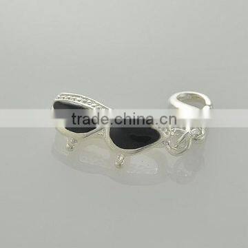 Wholesale 2016 Crystals Frame Black Enamel Glasses Charm Sunglasses