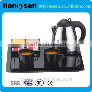 travel electric kettle/luxury hotel supplies electric turkish electric mini kettle with melamine tray set