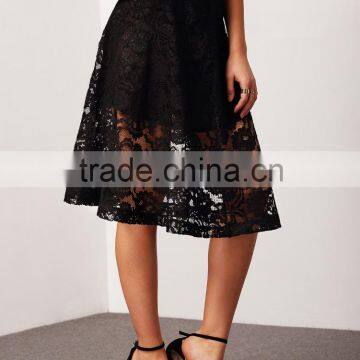 Ladies Sexy Perspective 2 Layers Lace Skirt photo-2
