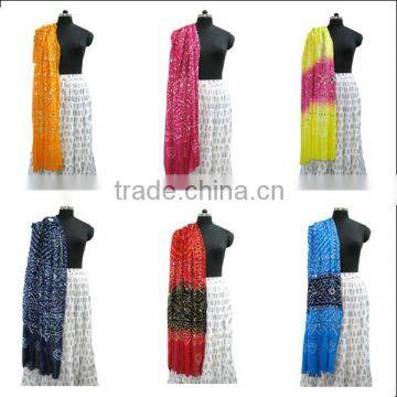 Long Bandhej Dupatta Fashion Scarfs