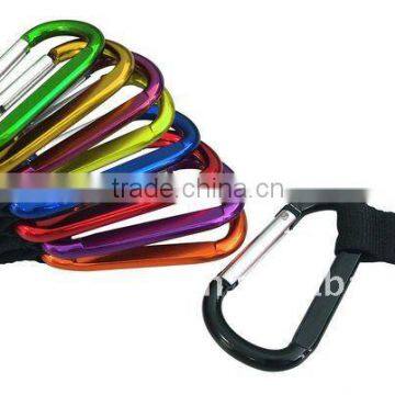 Hot Sale Mini Cheap Aluminum Portable Pocket Colorful Carabiner with Belt for promotion