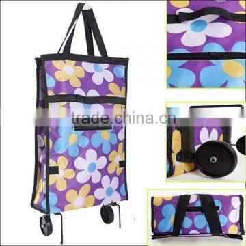 Folding shoulder bag on wheel,high quality folding travel bags.