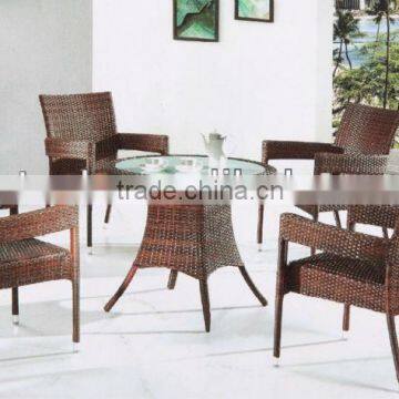 2014 hot sale brown rattan outdoor furniture table and chairs