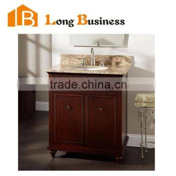 LB-LX2156 Waterproof sliding door solid wood bathroom vanity with cheap price