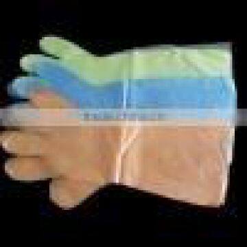 Disposable Elbow Length Long LDPE Glove withrubber band
