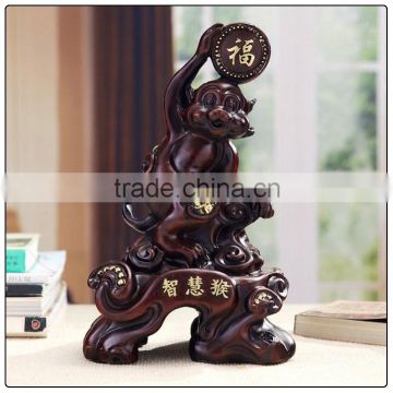 Red color resin money statue , resin animal decoration , fengshui statue