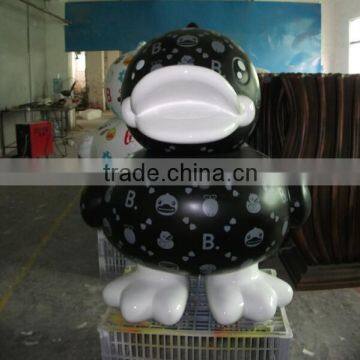 Fiberglass Mascot Duck Sculpture FRP Black Duck