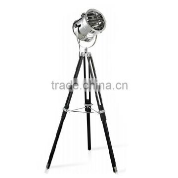 Nautical Marine Signal Search Light Black Timber Tripod Floor Lamp decor retro