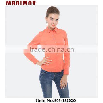 New European Style Woman Blouse Shirts OL Lady Point Collar Tops fashion long sleeve blouse