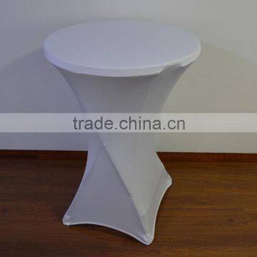 White spandex cocktail table cover/table cloth for bar