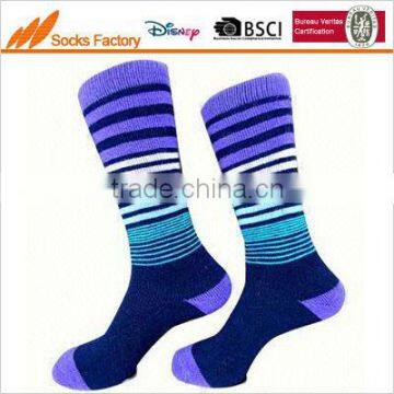 Merino woolen outdoor women's socks with full terry and fancy jacquard designs