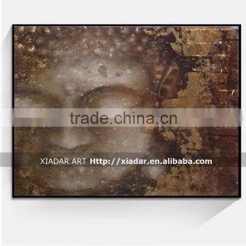 Handmade decor 3d buddha face oil painting on canvas shu174