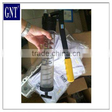 Transparent grease gun for excavator parts