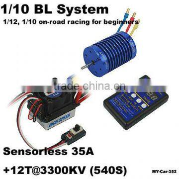 Mystery 1/10 Brushless System 1/12, 1/10 on-road racing for beginners HL-SL35A + 12T@3300KV (HL540S-3650M motor) RC CAR