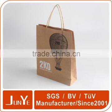 Factory direct production brown kraft paper gift bag with handles